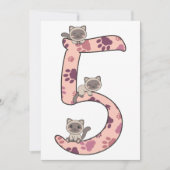 Invitation Siamese Cat Fifth Birthday For Kids Cats Invitatio (Devant)