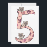 Invitation Siamese Cat Fifth Birthday For Kids Cats Invitatio<br><div class="desc">The fifth birthday Siamese cat. For every child who turns five years old. Cute cats for kids 5th birthday. The cats climb at the number five with cats paws.</div>