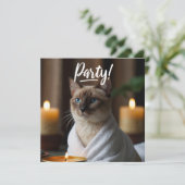 Invitation Siamese Chat dans l'invitation Spa PARTY (Debout devant)