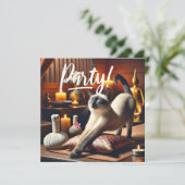 Invitation Siamese Chat dans l'invitation Spa PARTY (Debout devant)