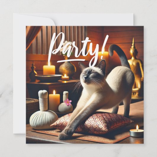 Invitation Siamese Chat dans l'invitation Spa PARTY (Devant)