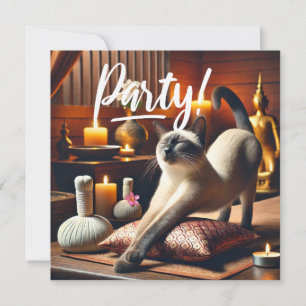 Invitation Siamese Chat dans l'invitation Spa PARTY