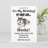 Invitation Sibérie Husky Chien Anniversaire Sibérien Husky (Debout devant)