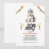 Invitation Sibérien Husky Casquette Faisons Pawty Anniversair (Devant / Derrière)