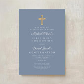 Invitation Siblings Boy First Communion Confirmation Joint