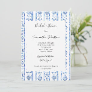 Invitation Sicile Italien Rustique Rayures Bleues Enterrement