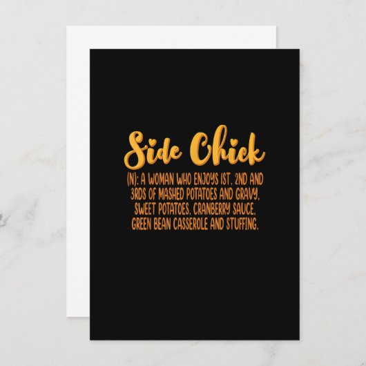 Invitation Side Chick Funny Thanksgiving Automne Automne Vibe (Devant / Derrière)