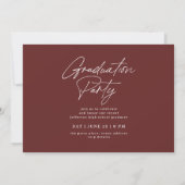 Invitation Side Typographie Graduation 2022 3 Photo Party Red (Dos)