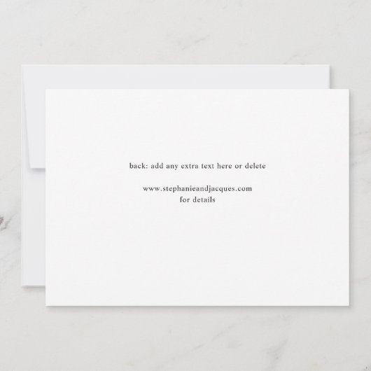 Invitation Side V Photo Moderne Enregistrer la date (Dos)