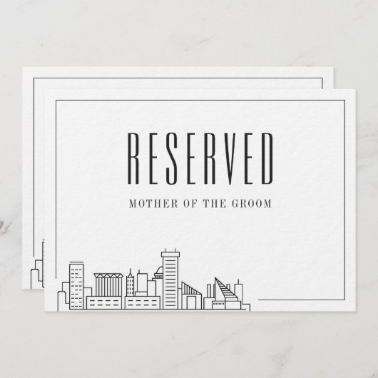 Invitation Siège réservé spécial | Mariage Baltimore (Devant / Derrière)