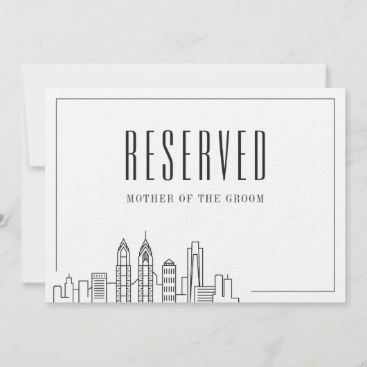 Invitation Siège réservé spécial | Mariage de Philadelphie (Dos)