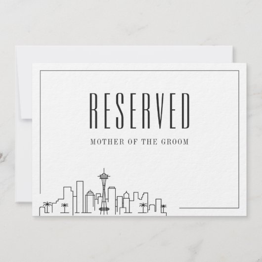 Invitation Siège réservé spécial | Mariage Seattle (Dos)