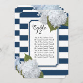 Invitation Sièges de table aux Hortensias blancs Art Déco mod (Devant / Derrière)