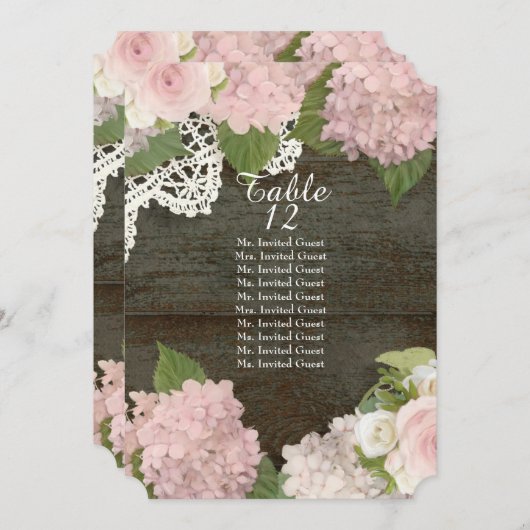 Invitation Sièges de table en bois sombre rustique avec Hydra (Devant / Derrière)