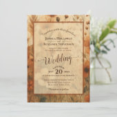 Invitation Sienna Boho Floral Calligraphy & QR Code Wedding (Debout devant)