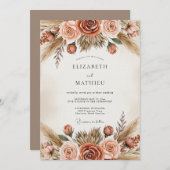 Invitation Sienna Botanical Romance Wedding (Devant / Derrière)
