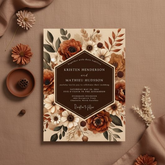 Invitation Sienna Floral Autumn Romance Wedding