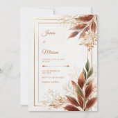 Invitation Sienna Leaf Sage Botanical Wedding (Devant)