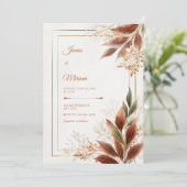 Invitation Sienna Leaf Sage Botanical Wedding (Debout devant)