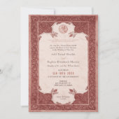Invitation Sienna Ruby Red Lace Mariage musulman traditionnel (Devant)
