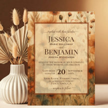 Sienne Brûlée Bohème Chic Fleurs Sauvages Mariage