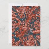 Invitation Sienne brûlée et Turquoise paume tropicale Feuille (Dos)