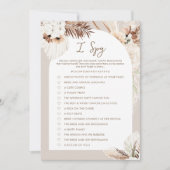 Invitation SIERRA Bohemian I Spy Mariage Game Card (Devant)
