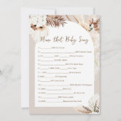 Invitation SIERRA Bohemian Nom That Baby Song Game Card (Devant)