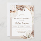 Invitation SIERRA Bohemian Séché Palm Bachelorette Party (Devant)