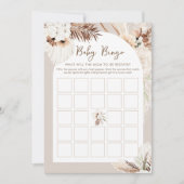 Invitation SIERRA Boho Baby shower Bingo (Devant)