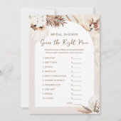 Invitation SIERRA Boho Guess the Price Fête des mariées Game (Devant)