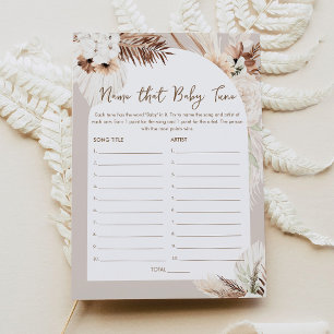 Invitation SIERRA Boho Nom That Baby Tune Baby shower Jeu