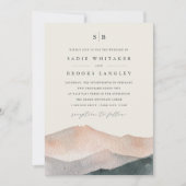 Invitation Sierra Dusk | Mariage Monogramme du coucher du sol (Devant)