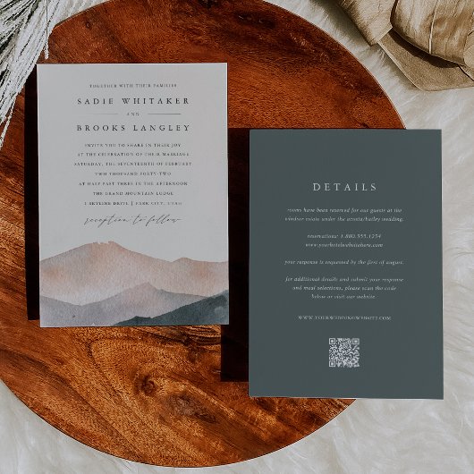 Invitation Sierra Dusk | Southwest Mountain Sunset Wedding