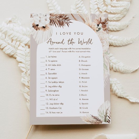 Invitation SIERRA I Love You Around World Bridal Game
