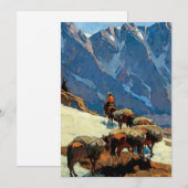 Invitation “Sierra Pass” Art occidental d'Edgar Payne (Devant / Derrière)