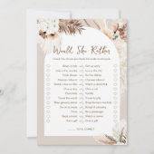 Invitation SIERRA Voudrait-Elle Plutôt Fête des mariées Game  (Devant)