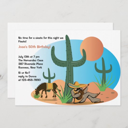 Invitation Siesta (Devant / Derrière)
