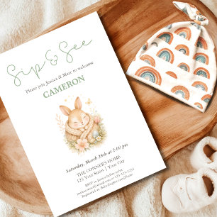 Invitation Sieste et voyez le lapin de Pâques garçon fille
