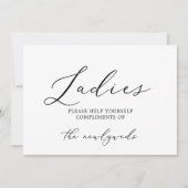 Invitation Signal Délicat Black Calligraphy Dames Salle de Ba (Devant)