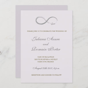 Invitation Signal d'infini lilas gris violet minimaliste Mari