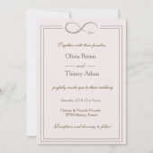 Invitation Signal d'infini unique rose rose or gris mariage (Devant)