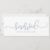 Invitation Signal mariage Réservé Bouncy Script Dusty Blue (Dos)