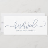 Invitation Signal mariage Réservé Bouncy Script Dusty Blue (Devant)