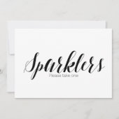 Invitation Signal Mariage "Sparklers Please take one" (Devant)