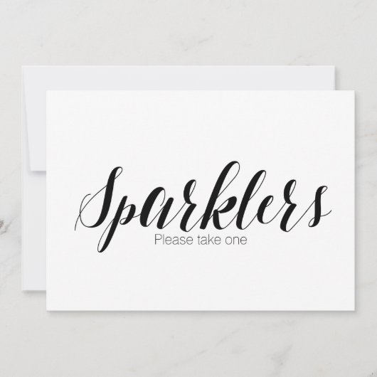Invitation Signal Mariage "Sparklers Please take one" (Devant)