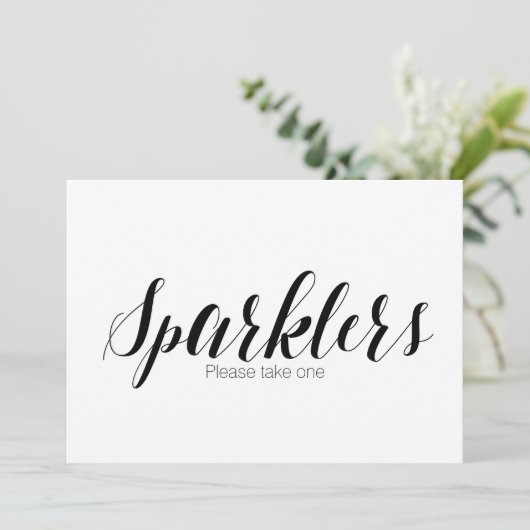 Invitation Signal Mariage "Sparklers Please take one" (Debout devant)