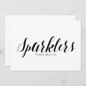 Invitation Signal Mariage "Sparklers Please take one" (Devant / Derrière)