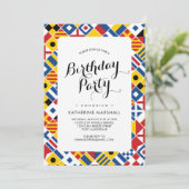 Invitation Signal nautique Motif de drapeau (Debout devant)