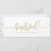 Invitation Signal Réservé mariage Script rebondissant Flat Or (Devant)